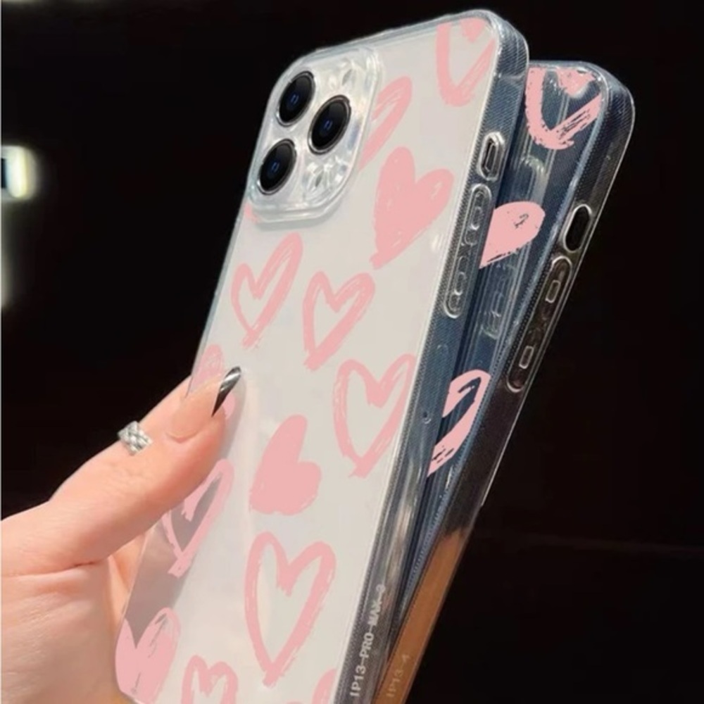 ⚠️Clearance💕iPhone 13/Pro/Pro Max Heart Pattern Clear iPhone Case - Picture 4 of 4